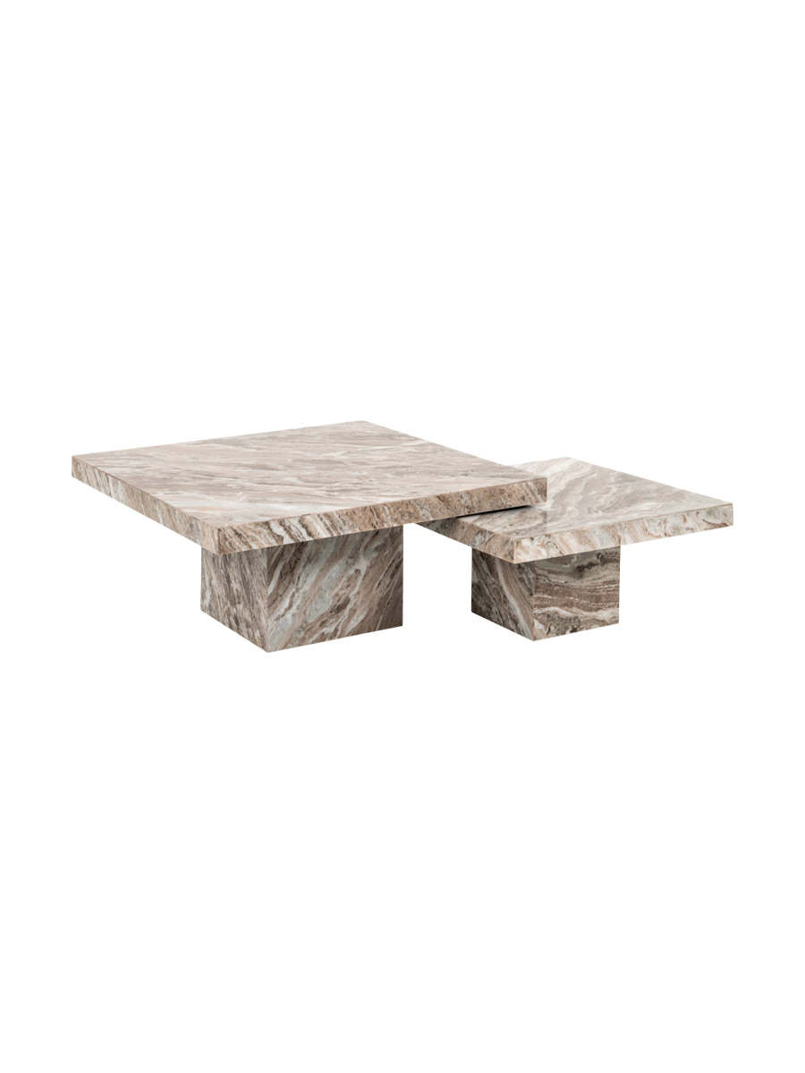 
Marmor Design Couchtisch Set „Rashford“ (2 Stück)