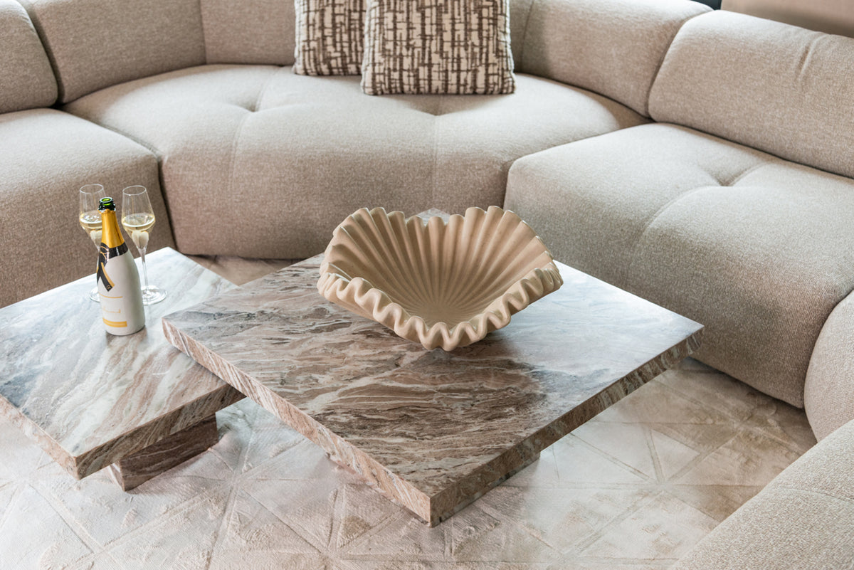 
Marmor Design Couchtisch Set „Rashford“ (2 Stück)