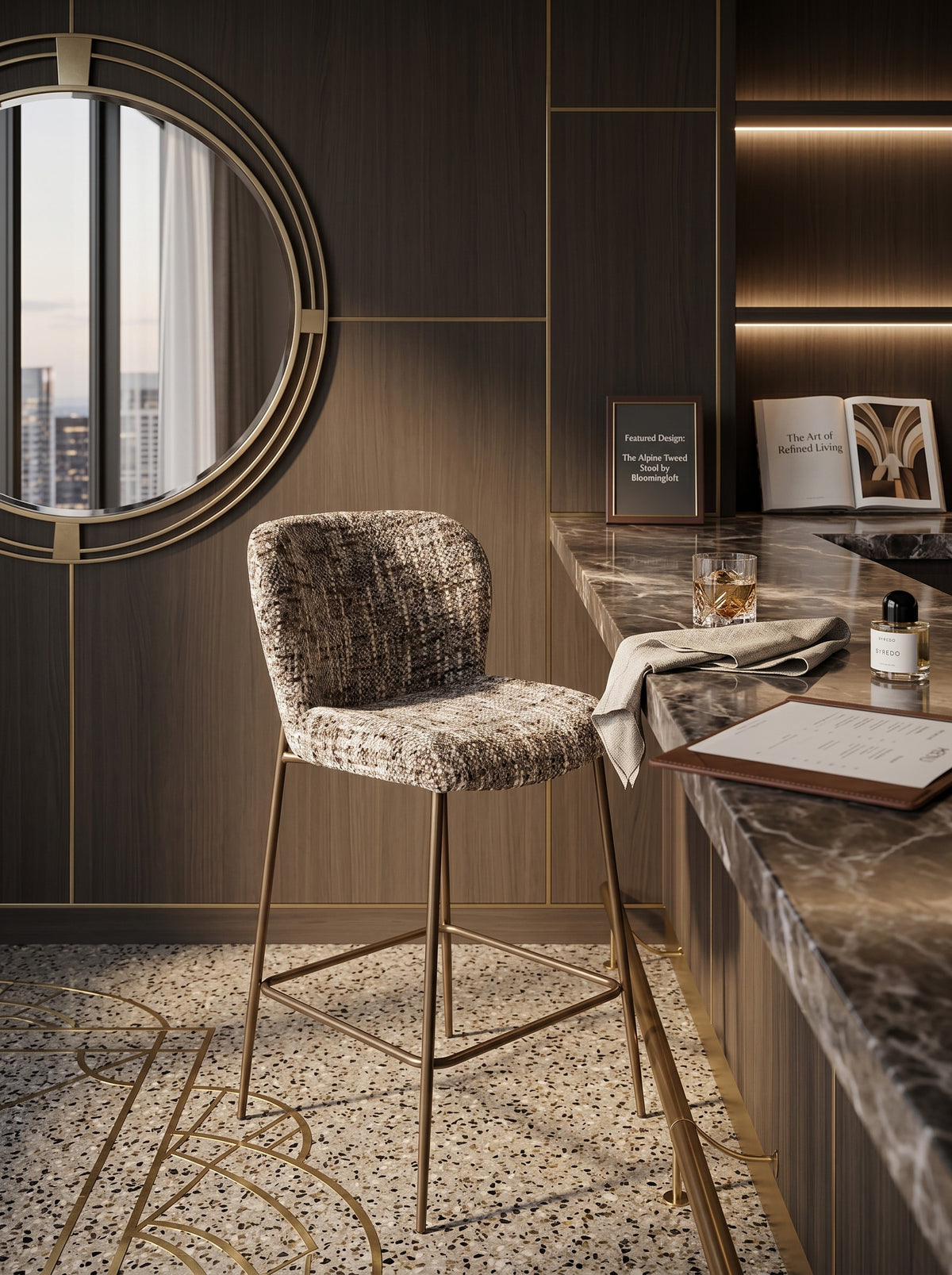 
Sedia da bar di design di alta qualità “Odarby” - Brown Omara