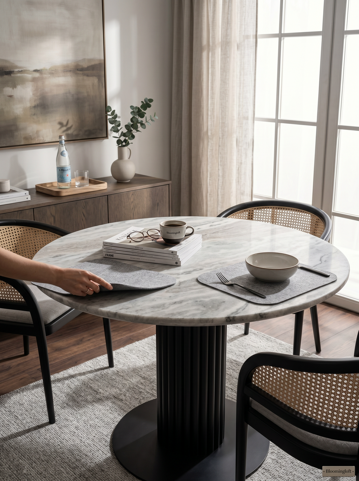 
Tavolo da pranzo rotondo di design in marmo „Nyon“, Ø 120 cm