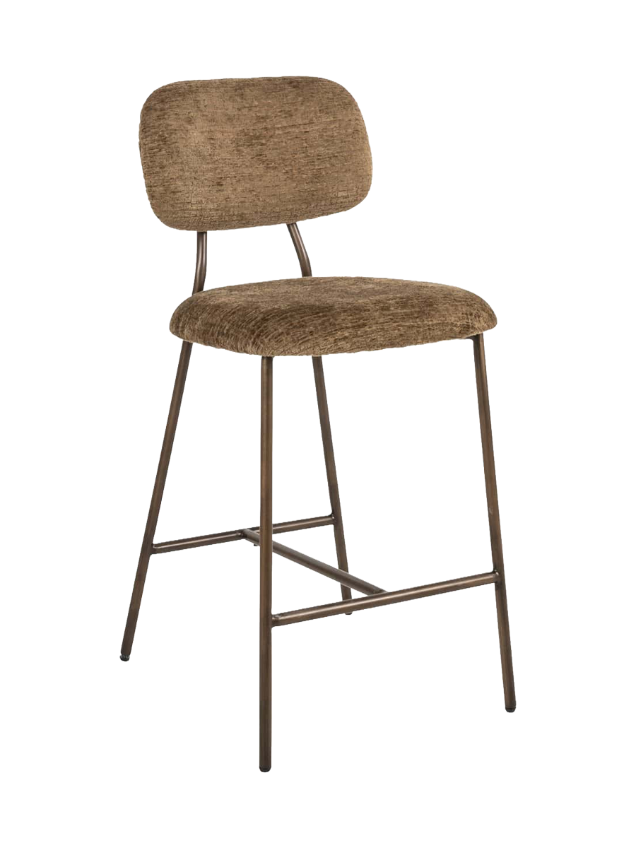 
Set di 2 sgabelli da bar di design di alta qualità «Xenia» - Telaio: Bronzo, rivestimento: Brandy Fusion
