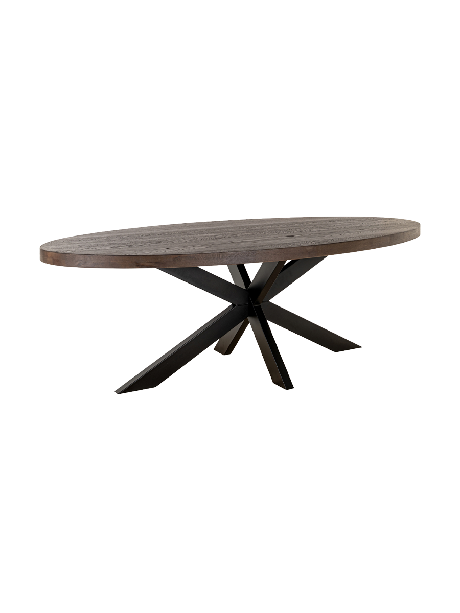 
Ovaler Massivholz Esstisch „Watson“ 235 x 110 cm - Dunkelbraun