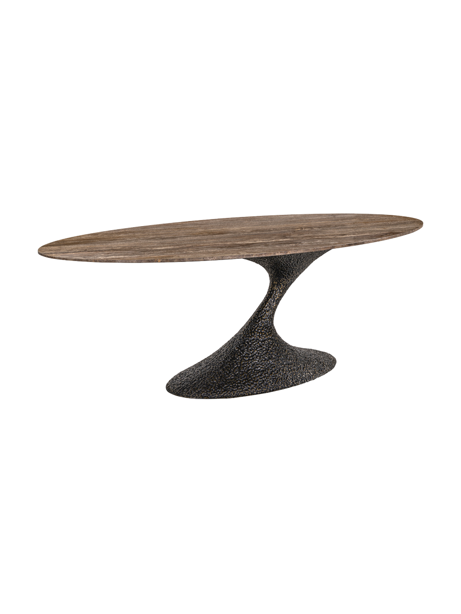 
Oval Designer Dining Table "Russo II" with Marble Tabletop, 235 x 110 cm