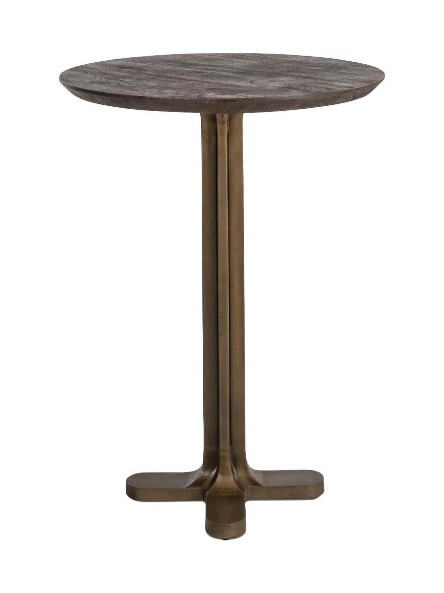 
Design Massivholz Bartisch „Revelin“ Ø 81 cm - Dunkelbraun