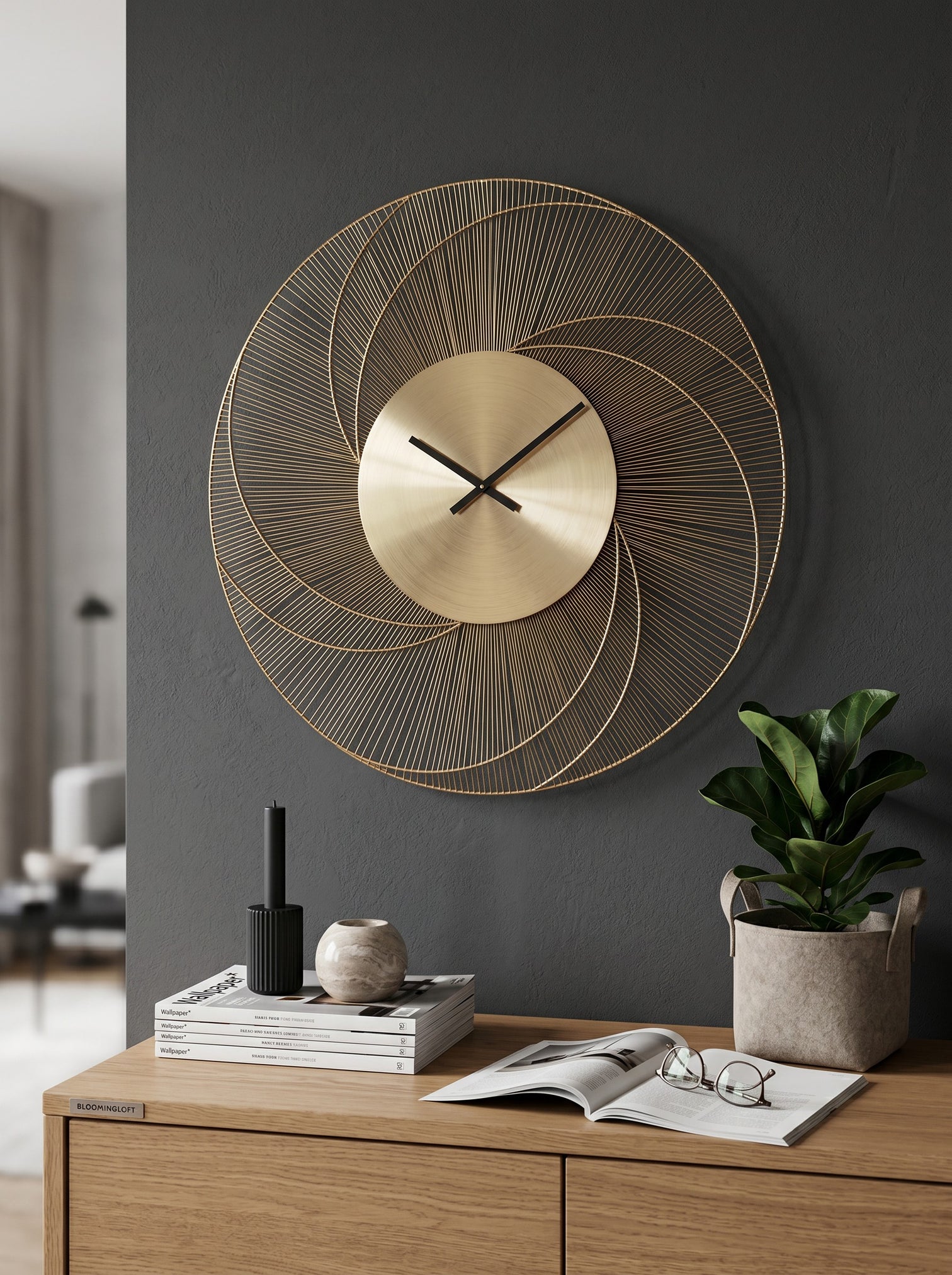 
Grande horloge murale design « Denver » Ø 86 cm