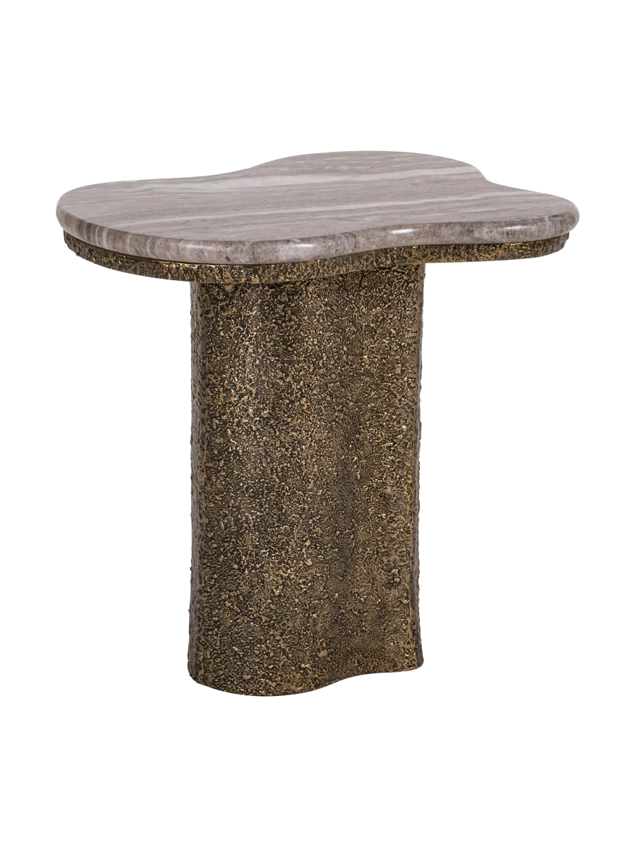 
"Abandos" Designer Side Table with Marble Top