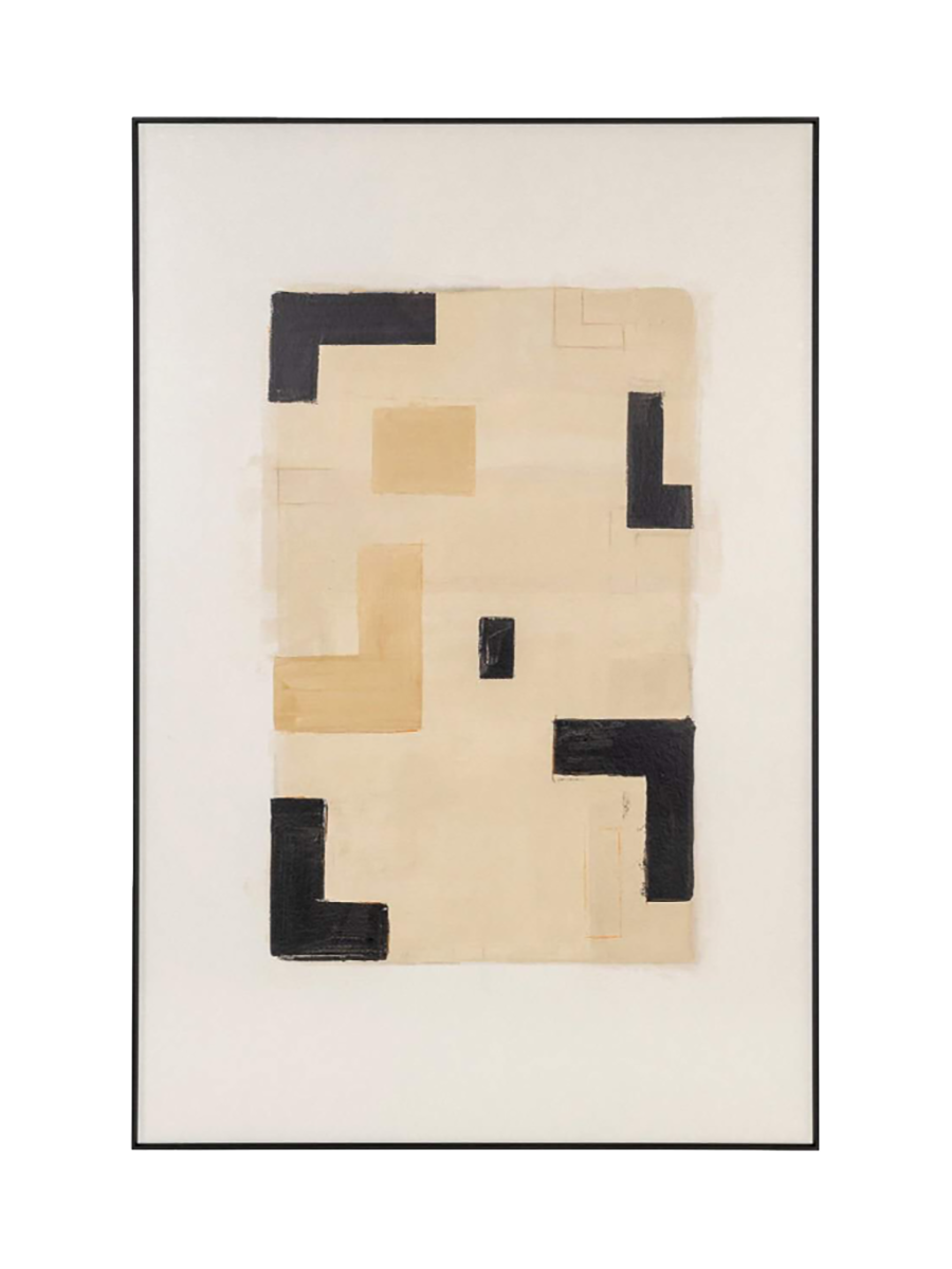 
Tableau mural design « Vortex » avec cadre en bois, 120 x 80 cm - Gauche