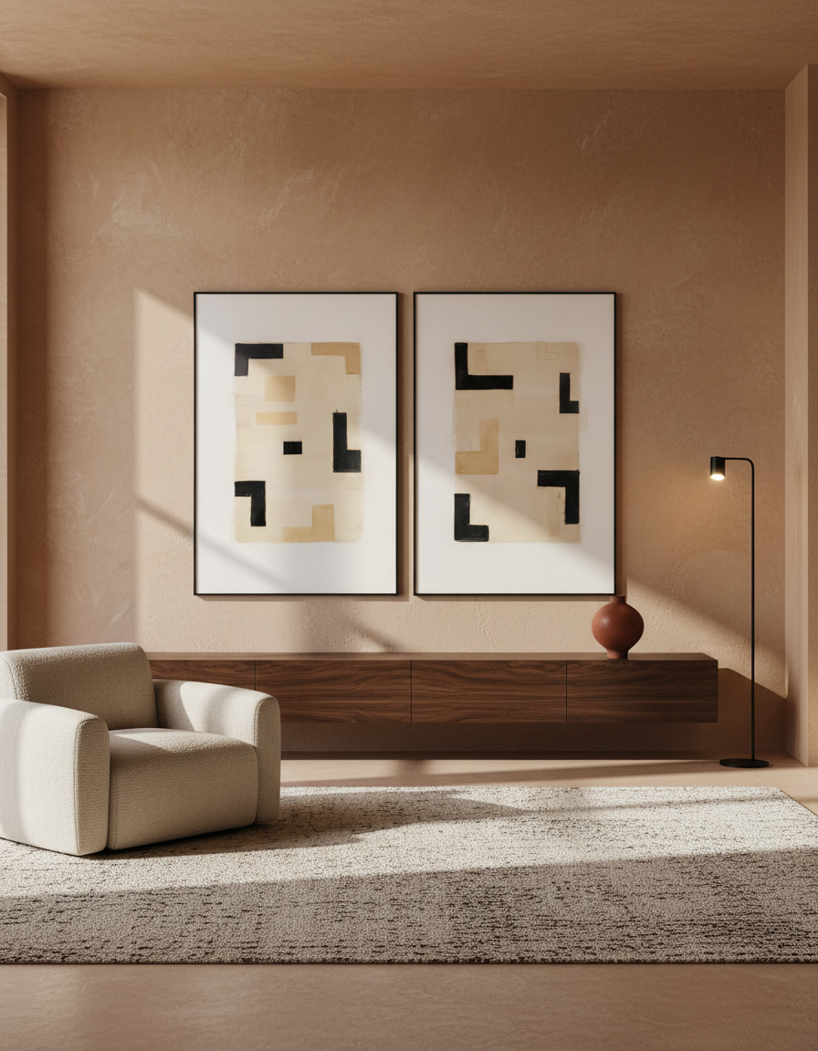 
Tableau mural design « Vortex » avec cadre en bois, 120 x 80 cm - D'accord