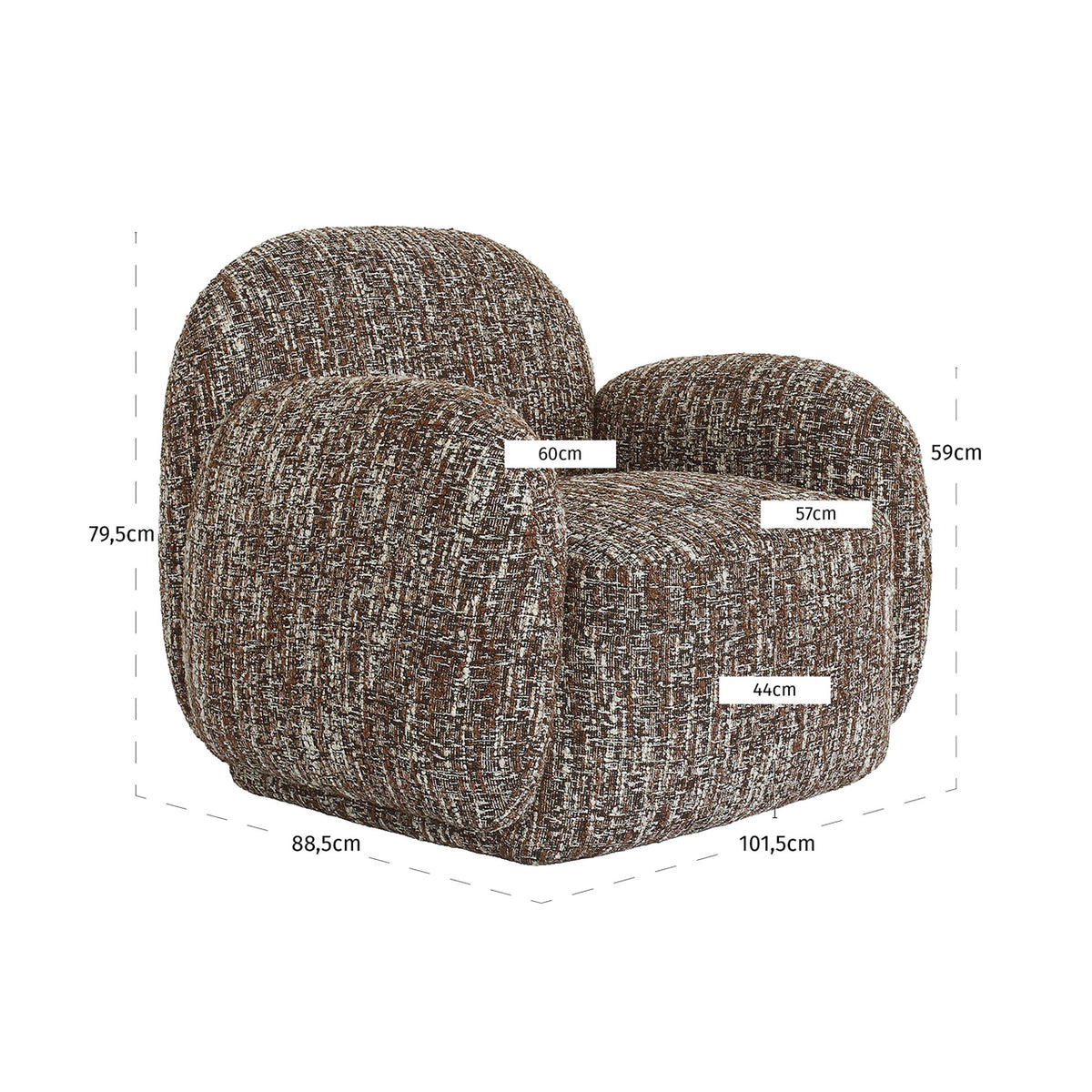 
Poltrona di design «Roxy» - Nocciola