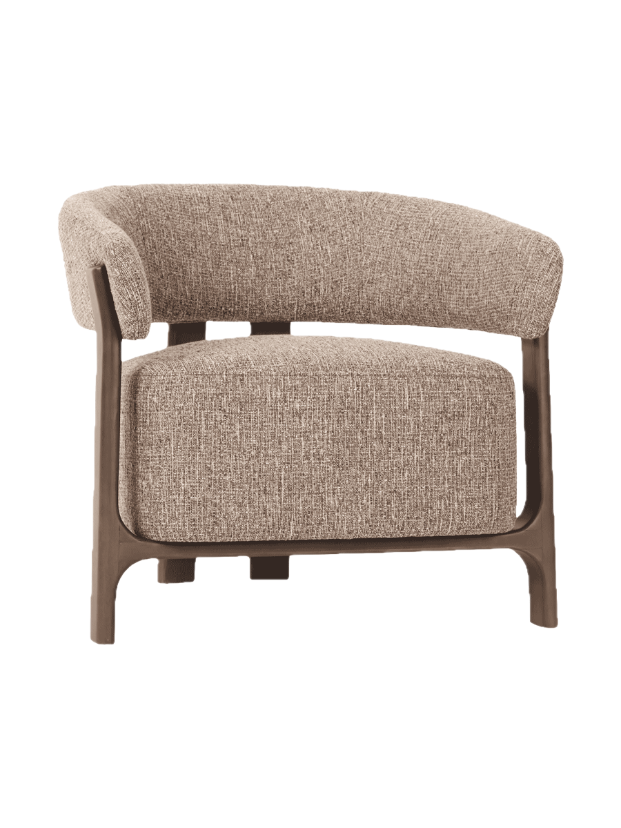 
Poltrona lounge di design di alta qualità “Dalara” - Tweed marrone