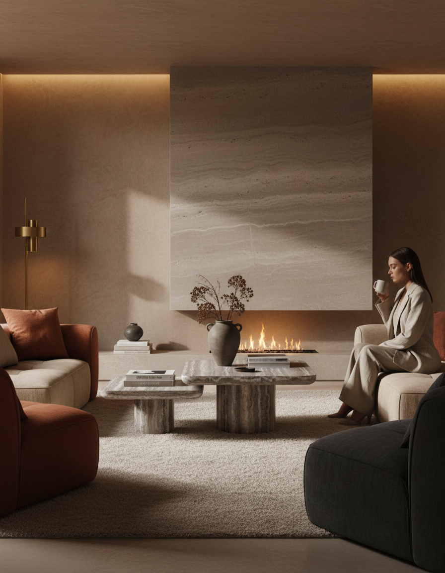 
Design Couchtisch-Set  „Dulce“ aus Marmor