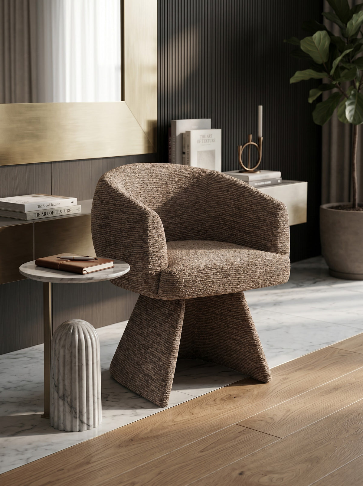 
Fauteuil design pivotant à 360° « Quiriro » - Mocca