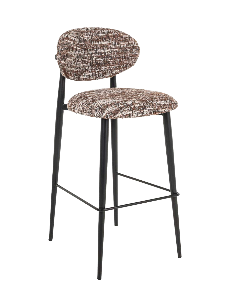 
Sedia da bar di design di alta qualità “Dantes” - Telaio: Nero, rivestimento: Hazel / Altezza del sedile 75 cm