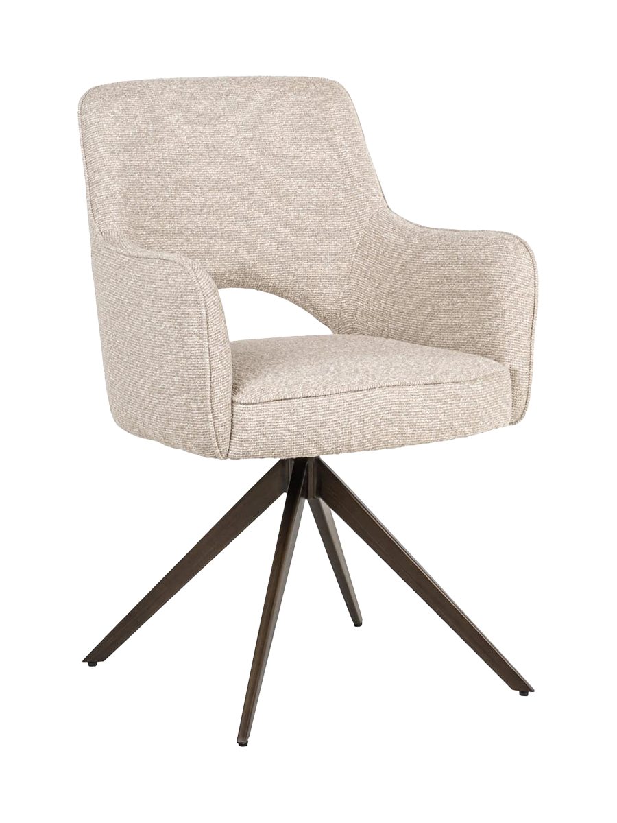 
Fauteuil design pivotant à 360° « Ginevra » - Piètement : noir, Revêtement : beige Biscotti