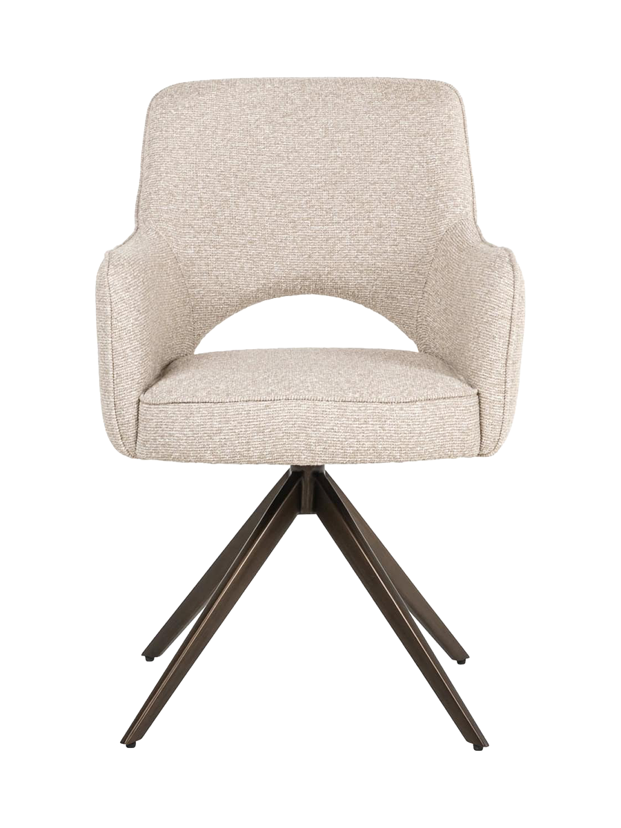 
Fauteuil design pivotant à 360° « Ginevra » - Piètement : noir, Revêtement : beige Biscotti