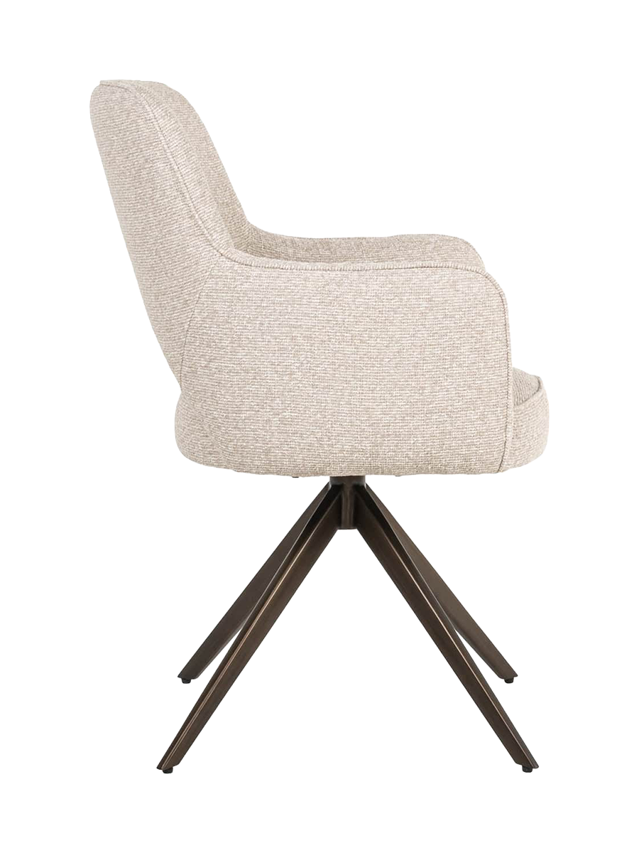 
Fauteuil design pivotant à 360° « Ginevra » - Piètement : noir, Revêtement : beige Biscotti