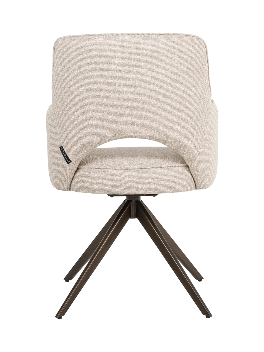 
Fauteuil design pivotant à 360° « Ginevra » - Piètement : noir, Revêtement : beige Biscotti