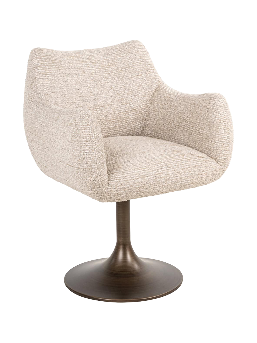 
Fauteuil design pivotant à 360° « Aldo » - Structure : Bronze, Revêtement : Naturel