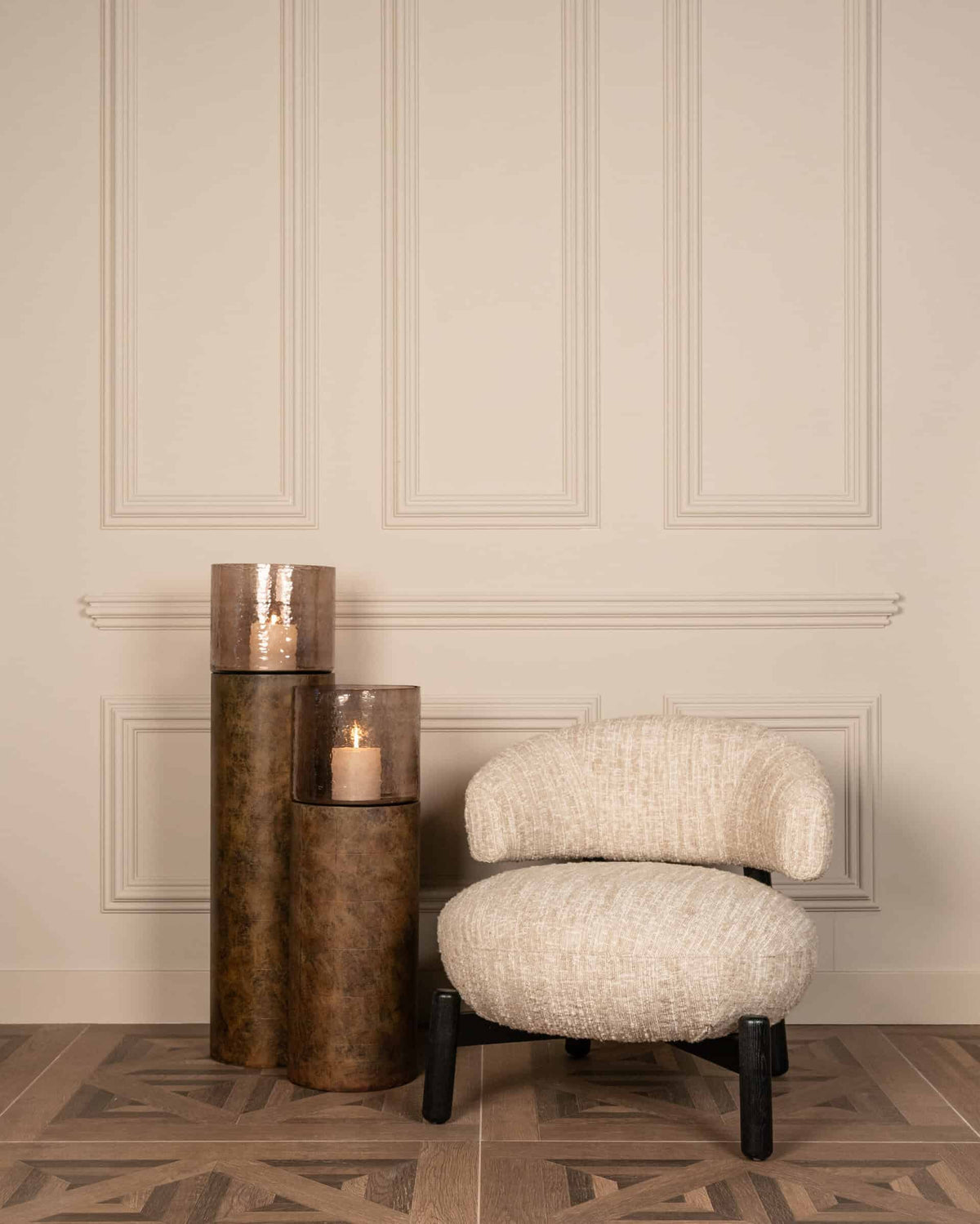 
Poltrona lounge di design di alta qualità “Ornella” - Angora beige