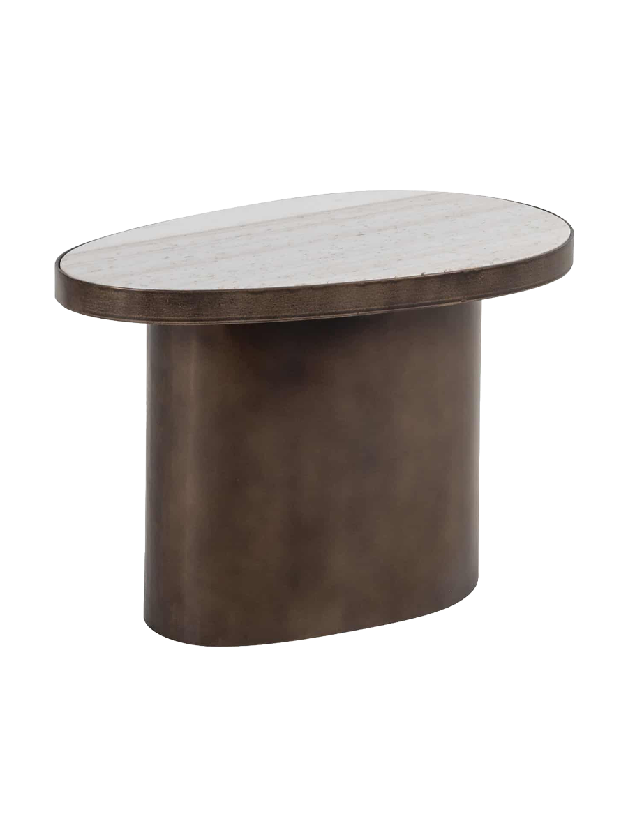 
"Biloxi" Designer Side Table with Marble Top