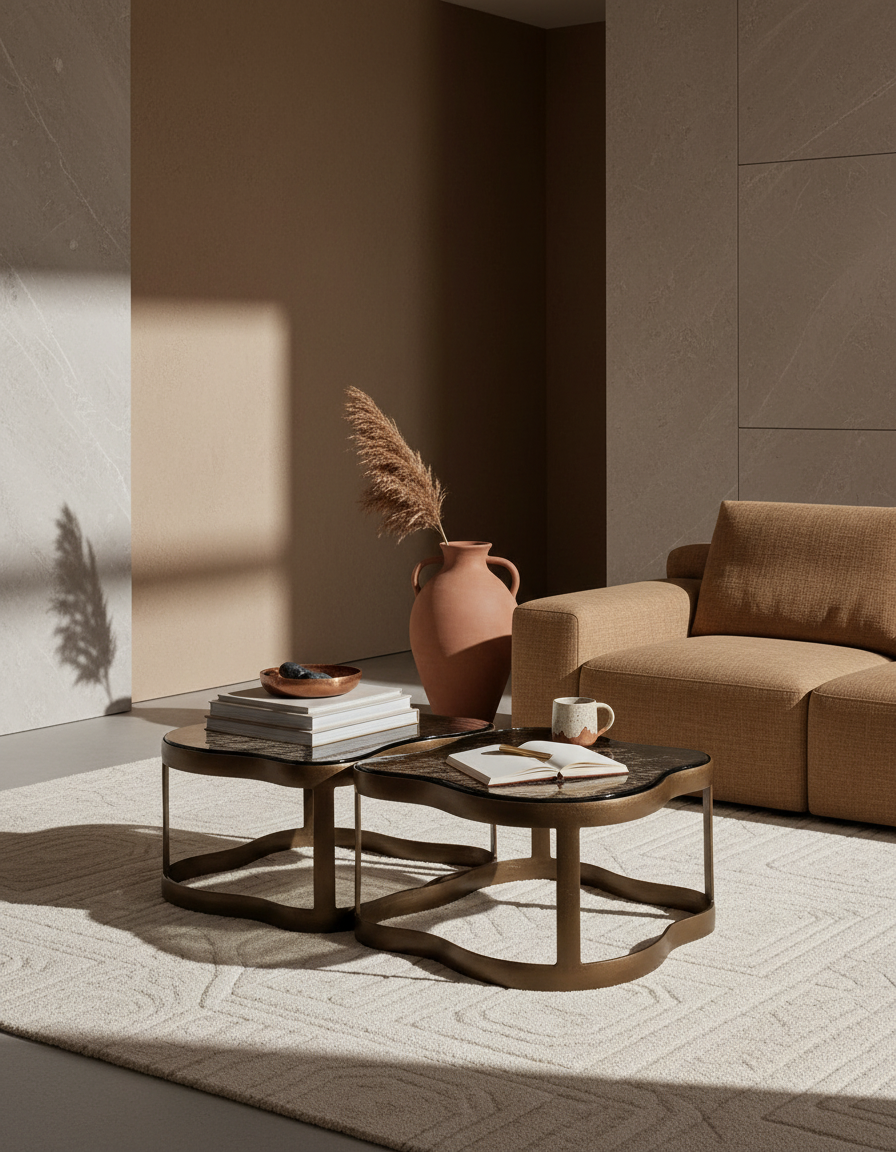 
"Russo" designer bedside table with marble top