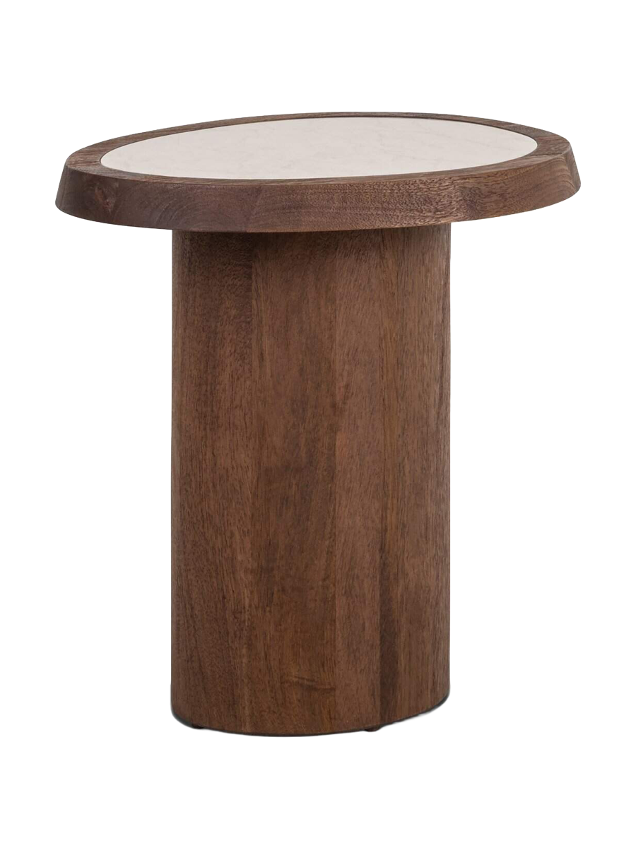 
Solid Design Side Table "Melrose" with Marble Tabletop
