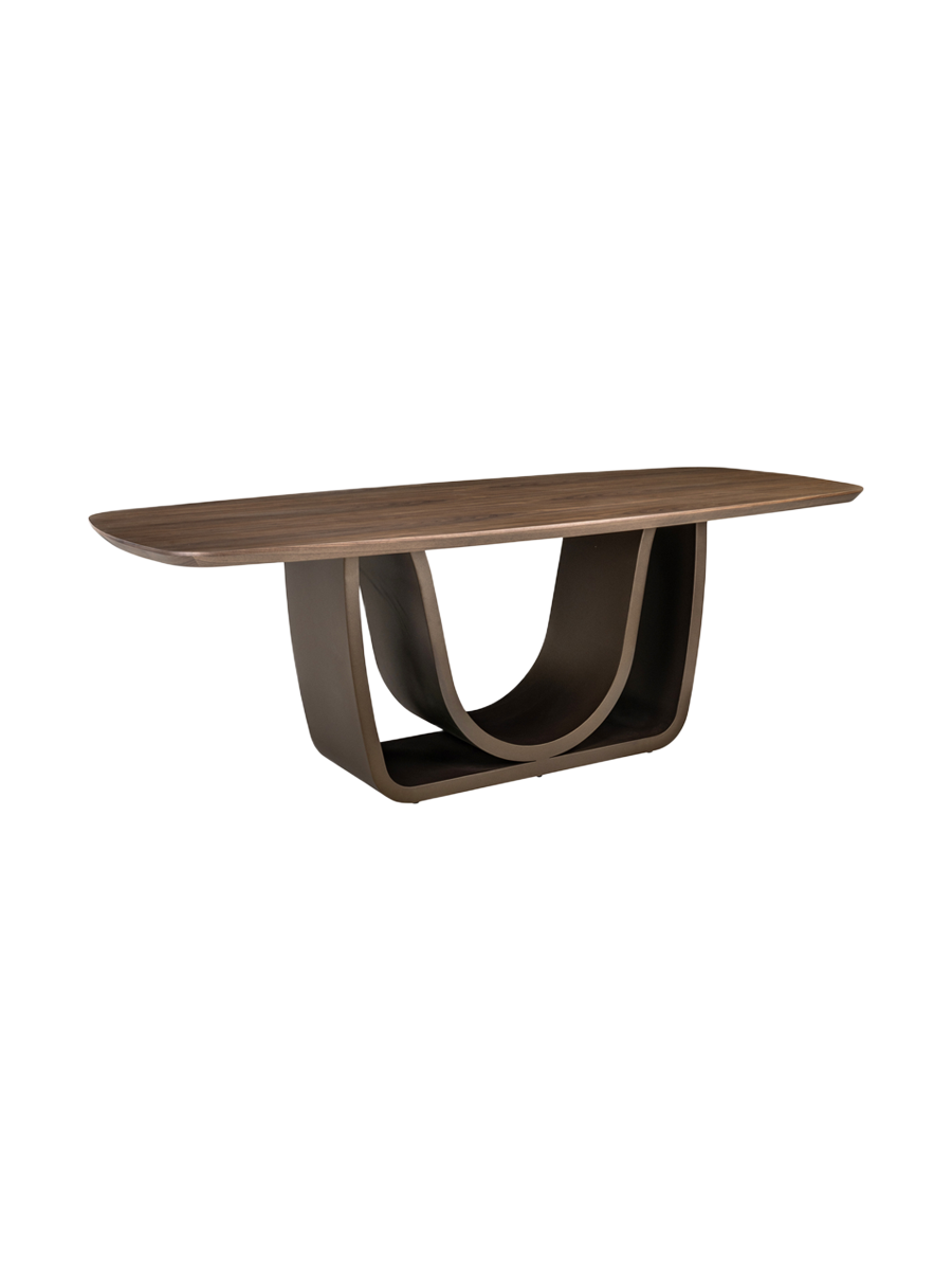 
Tavolo da pranzo di design «Windsor» con struttura in ottone