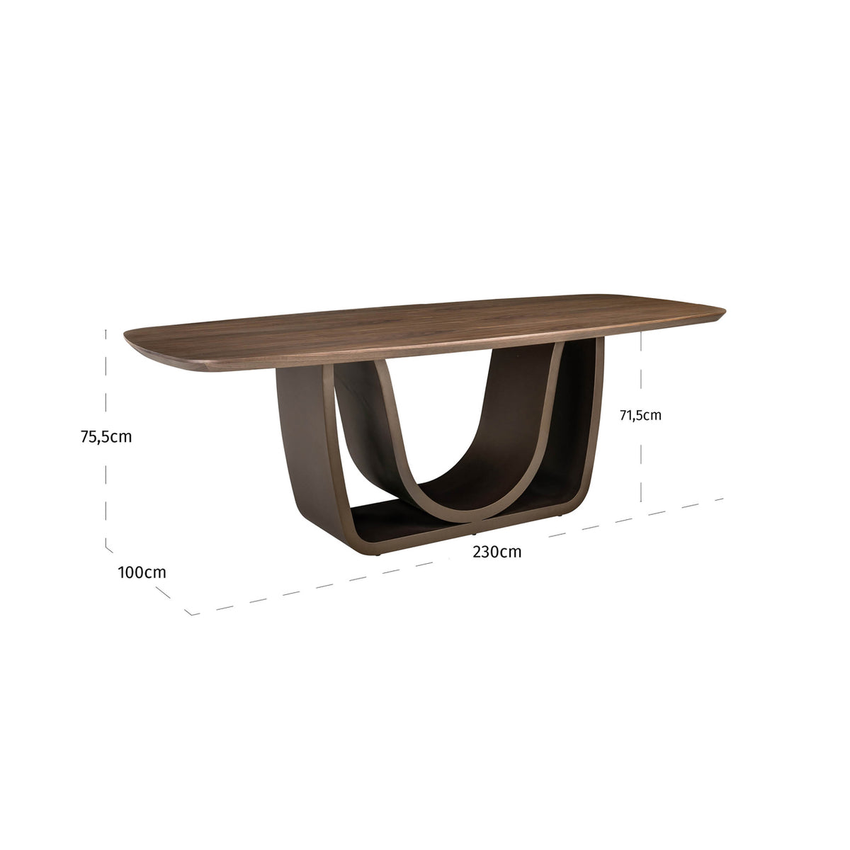 
Tavolo da pranzo di design «Windsor» con struttura in ottone