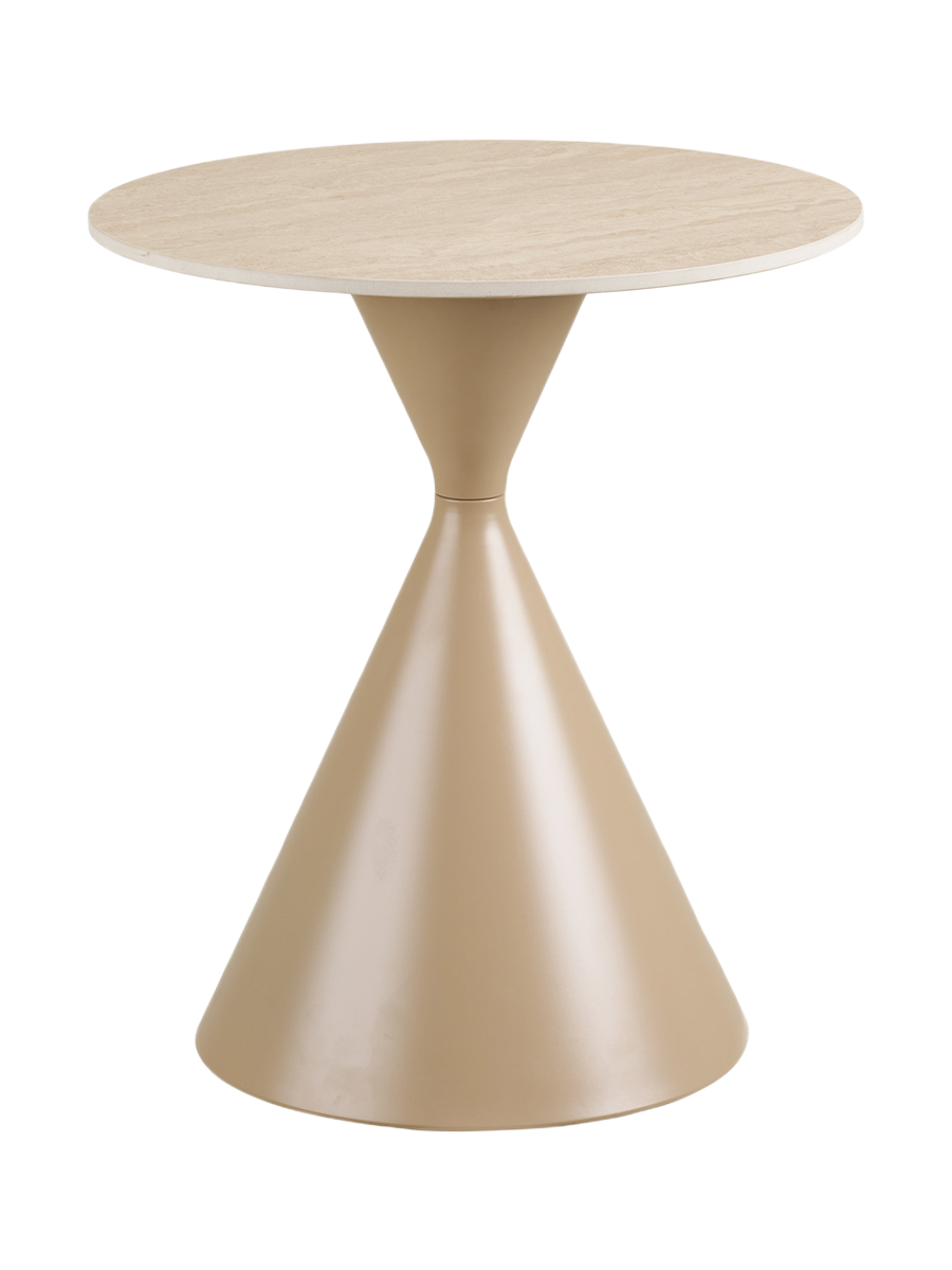 
Tavolino laterale di design rotondo «Annecy» con piano in ceramica