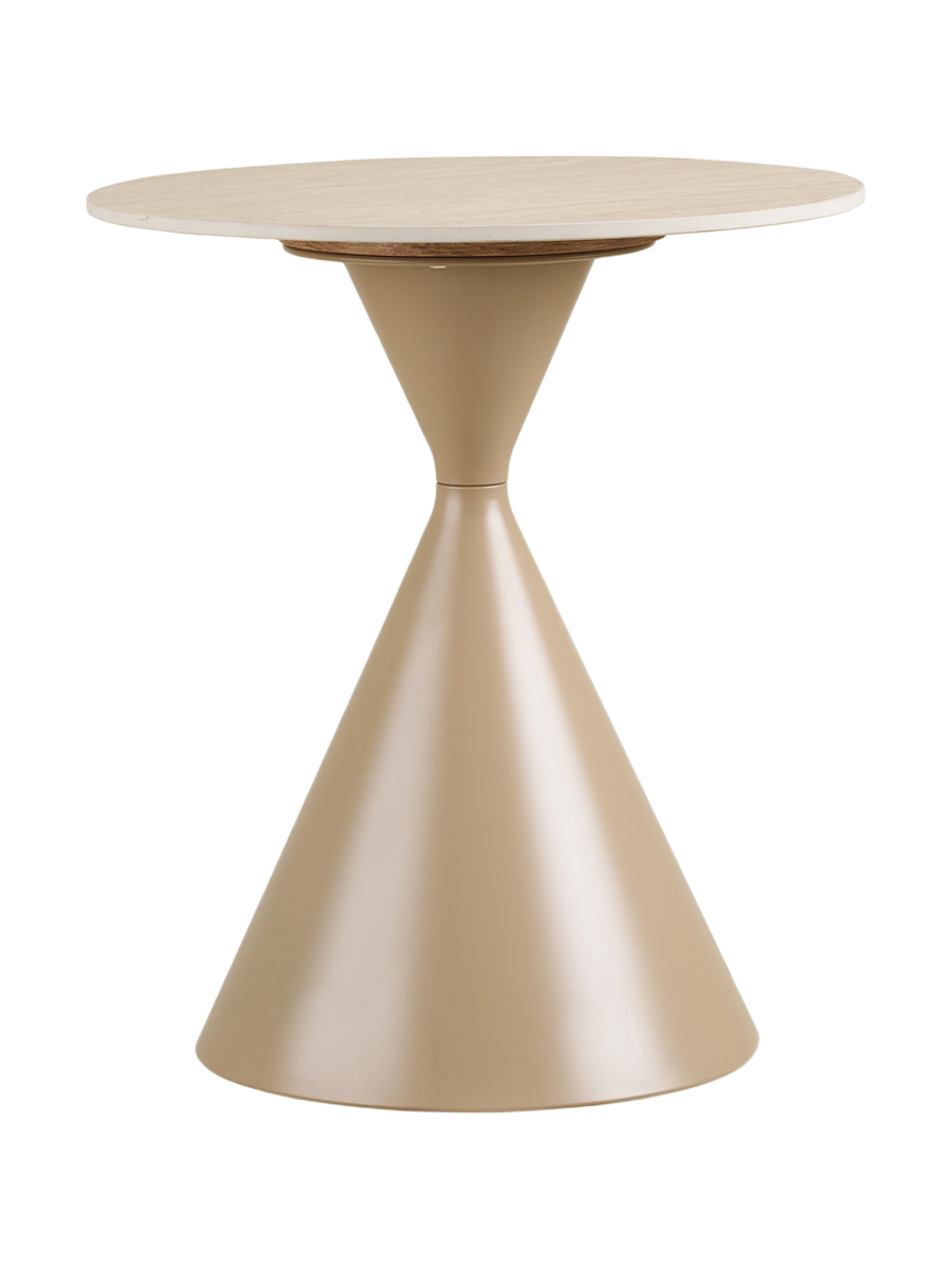 
Tavolino laterale di design rotondo «Annecy» con piano in ceramica