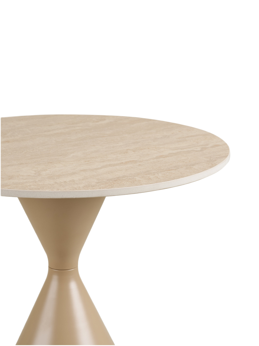 
Tavolino laterale di design rotondo «Annecy» con piano in ceramica