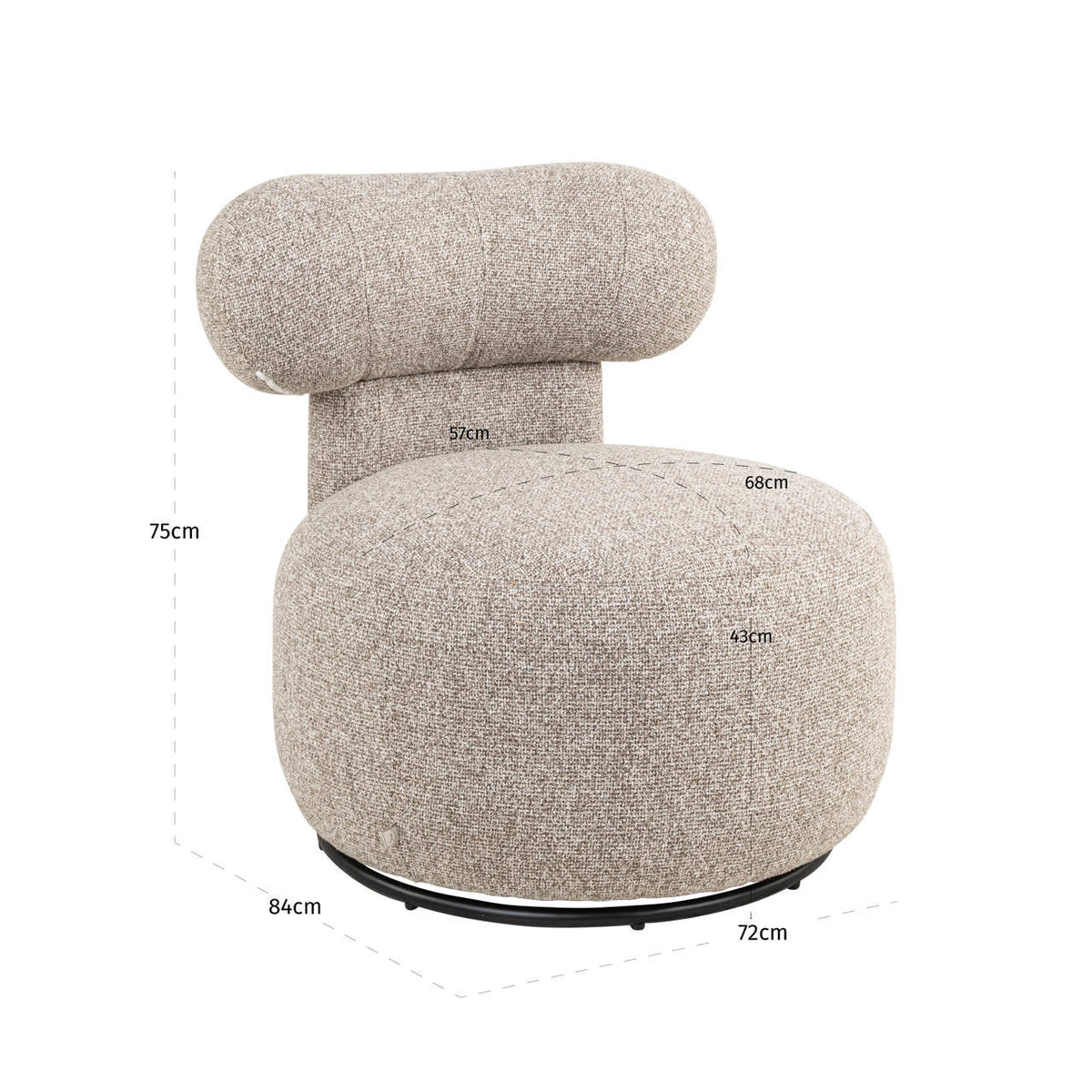 
Poltrona di design «Kaya» - Marrone Cayenne