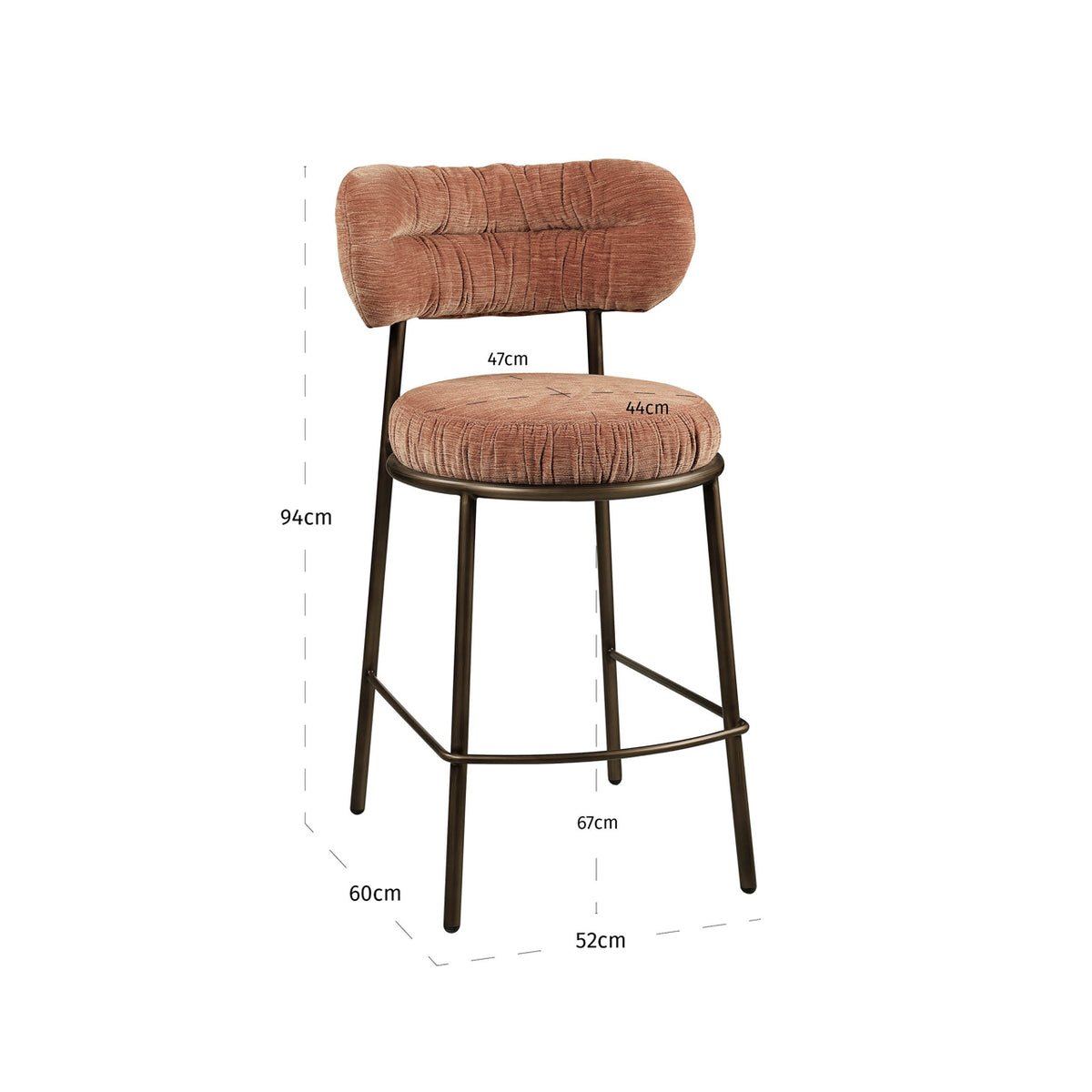 
Sgabello da bancone di design «Encanto» - Sii Straight Mocha Mousse