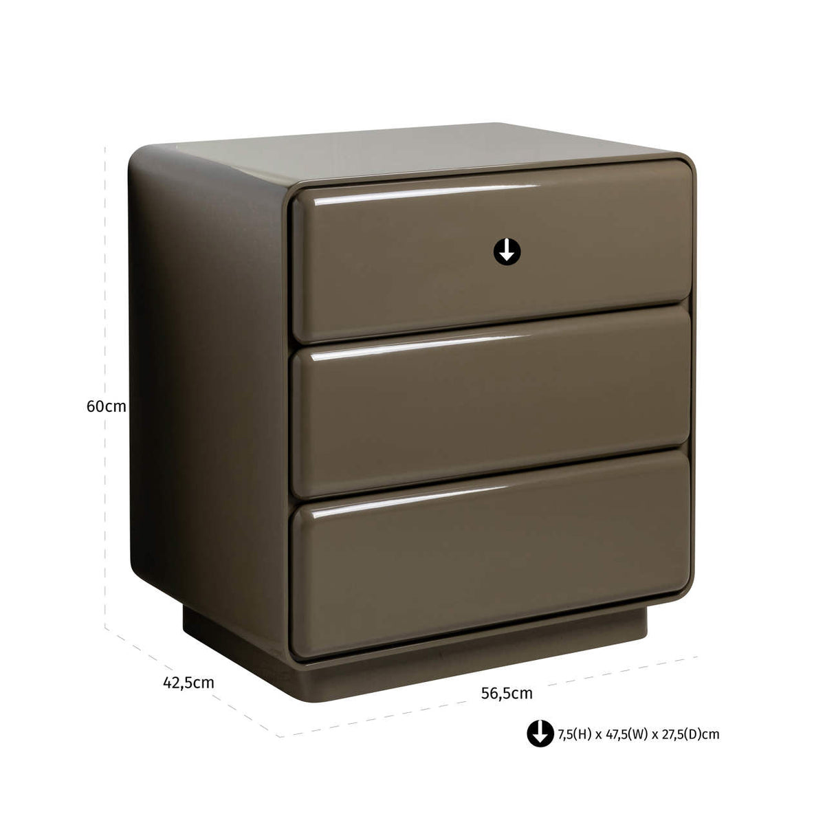
Comodino di design «Demy» - Verde argilla