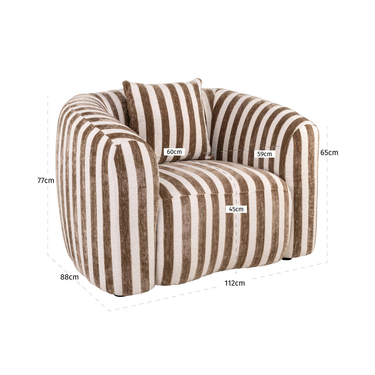 
Poltrona di design «Luxandra», diverse dimensioni - 89 × 113 × 75 cm / Strisce Sabbia