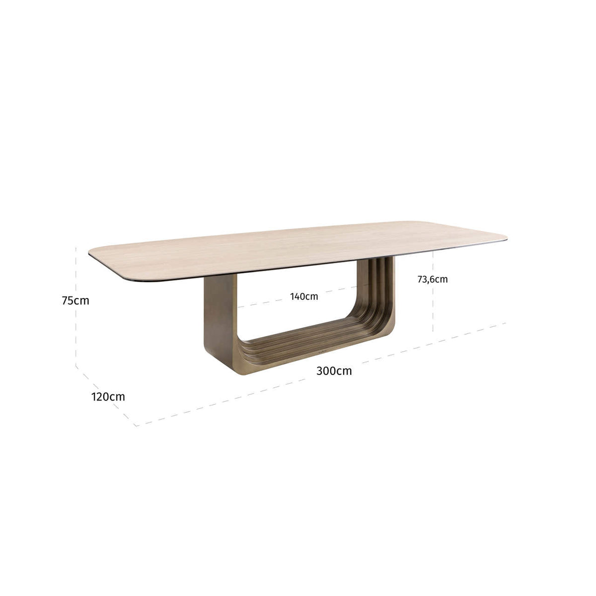 
Tavolo da pranzo di design «Maxfield», varie dimensioni - 120 × 300 × 75 cm