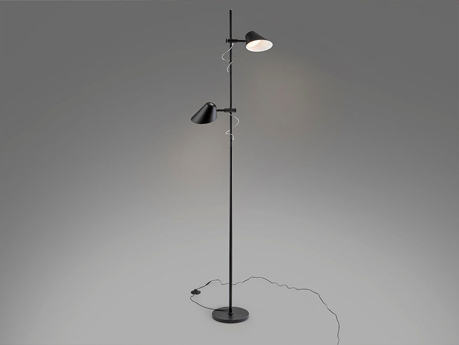 
Lampada da terra di design LED „Esino“ con telecomando - Nero