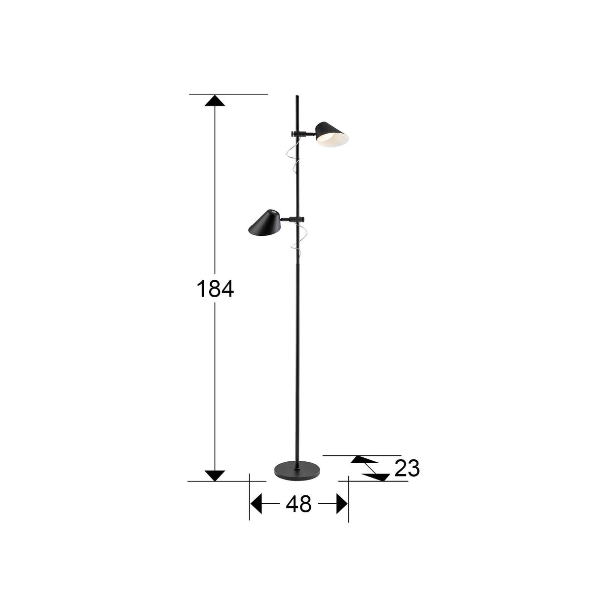 
Lampada da terra di design LED „Esino“ con telecomando - Nero