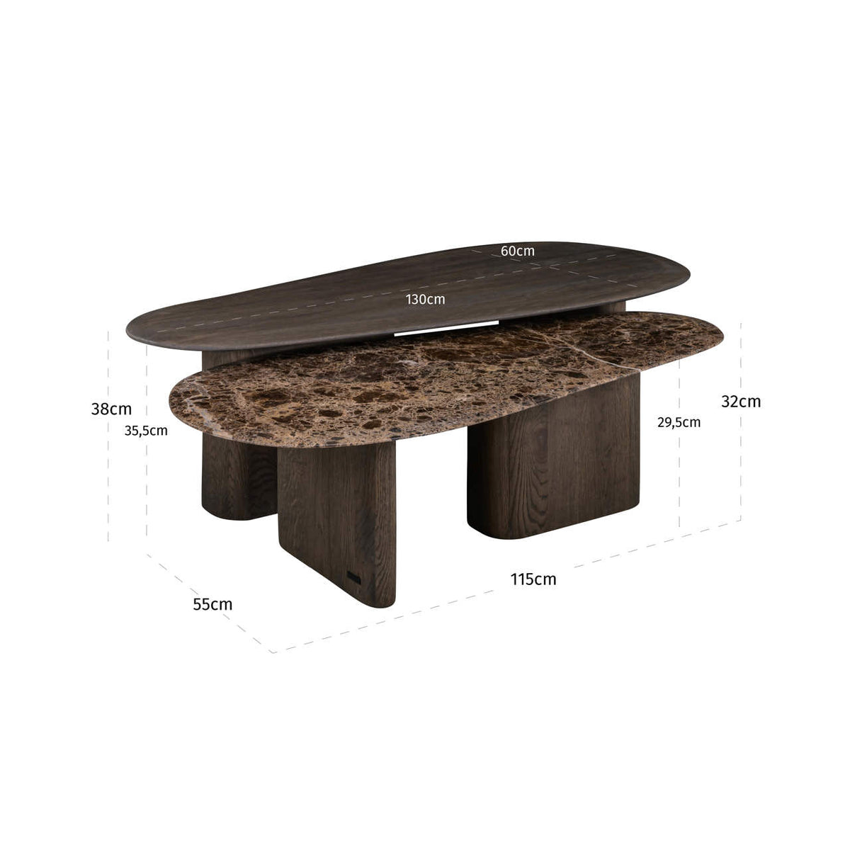 
Tavolino da salotto di design «Castello Set»