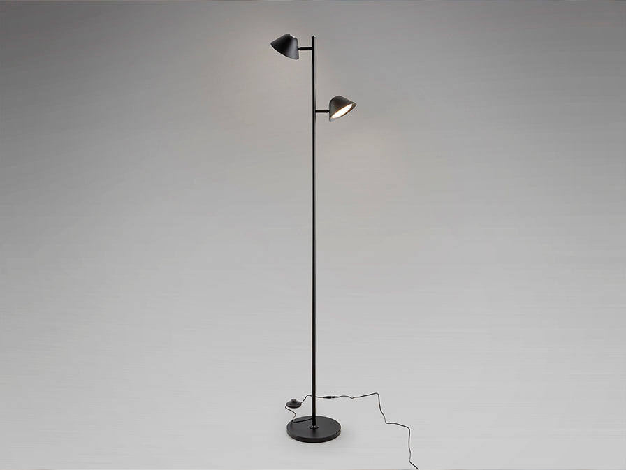 
Lampada da terra di design LED dimmerabile „Taros“ con telecomando - Nero opaco