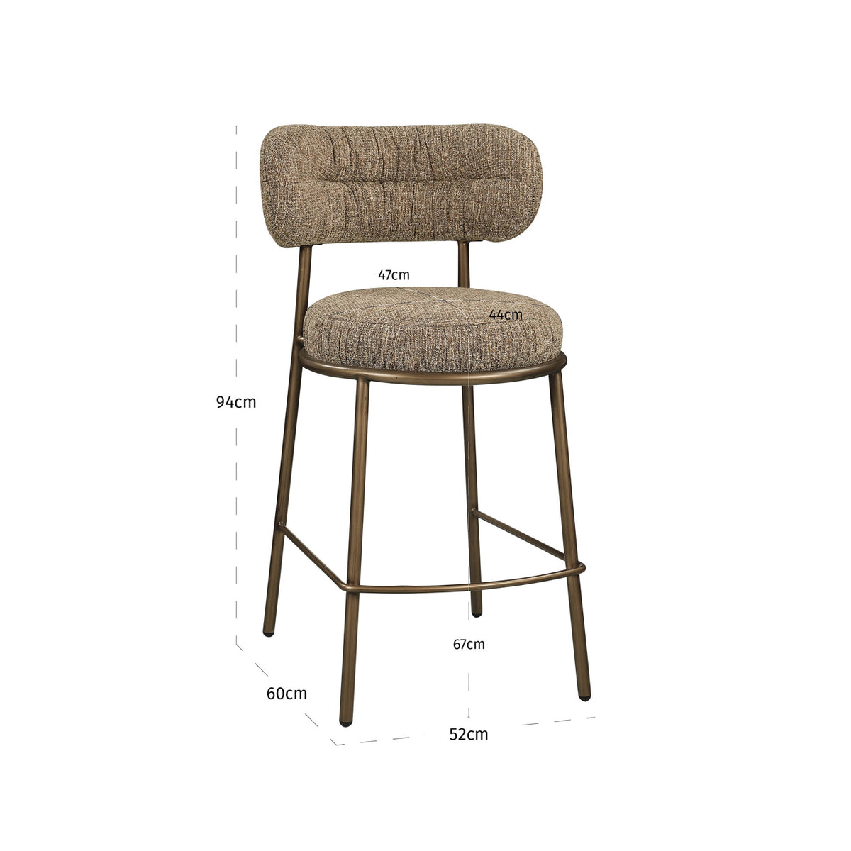 
Sgabello da bancone di design «Encanto» - Tweed marrone