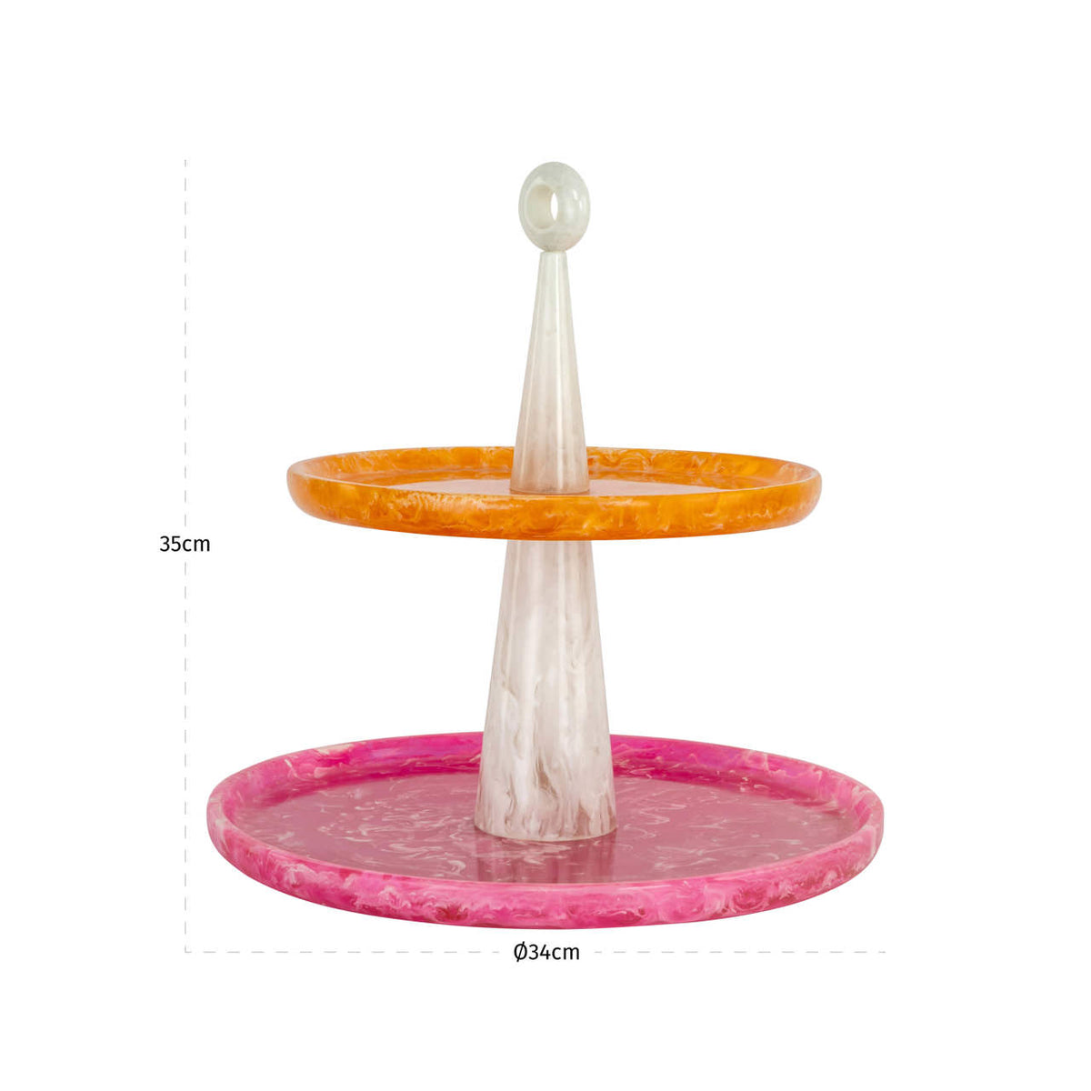 
Alzata di design „Posy“, diverse dimensioni - 34 × 34 × 35 cm / Rosa/Arancione