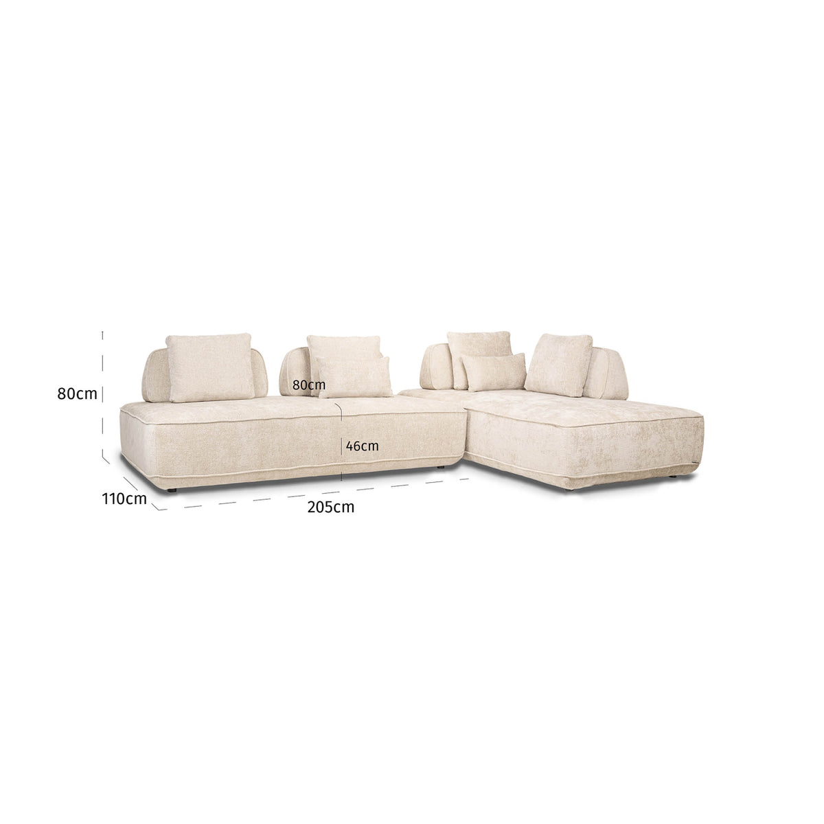 
Divano di design „Tudor“, diverse dimensioni - 113 × 205 × 87 cm / Natural Boldweave