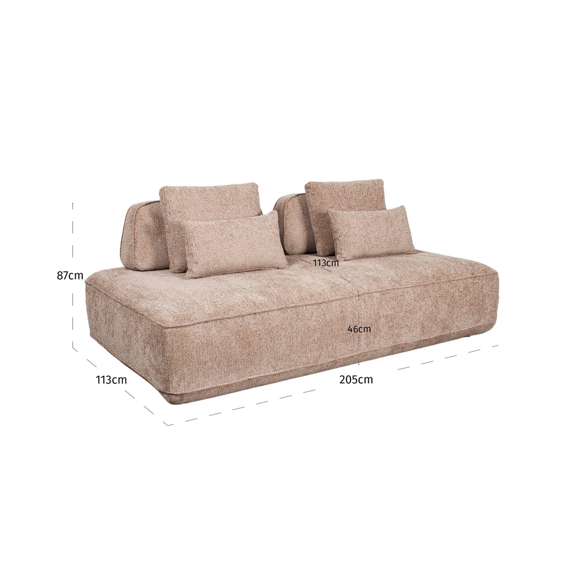 
Divano di design „Tudor“, diverse dimensioni - 113 × 205 × 87 cm / Mocca Boldweave