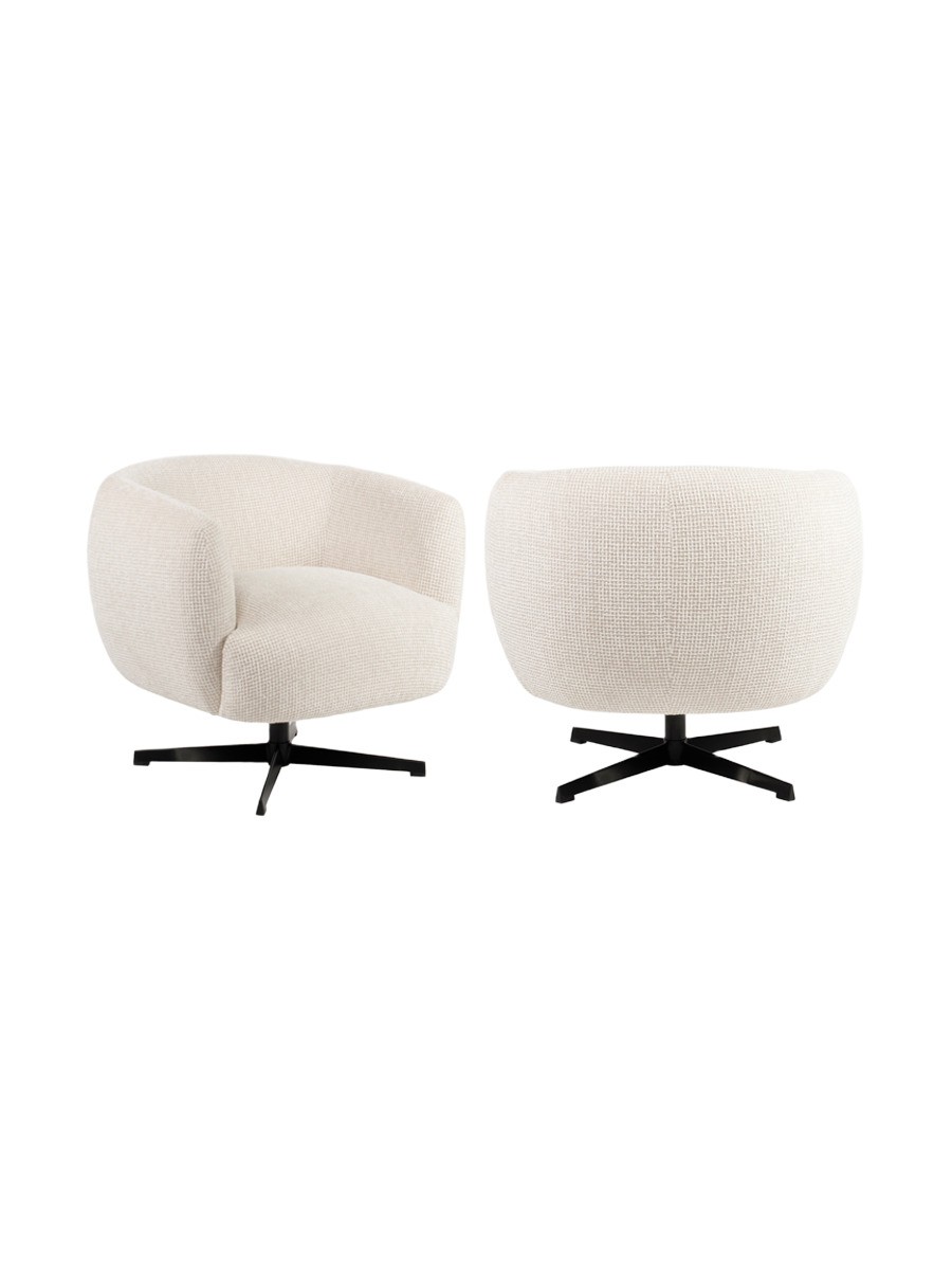 
Poltrona di design «Estelle» - Intreccio a blocchi Beige
