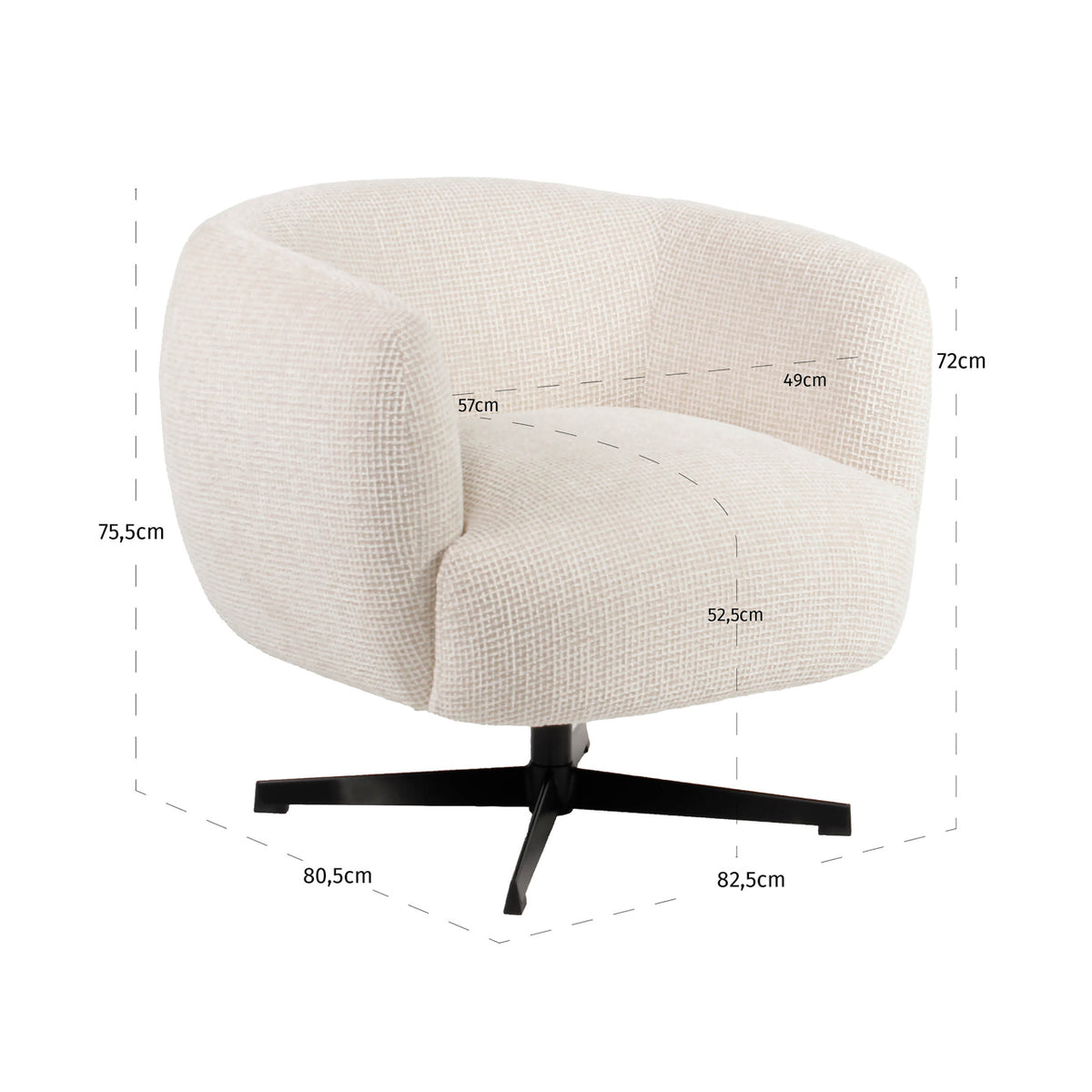 
Poltrona di design «Estelle» - Intreccio a blocchi Beige