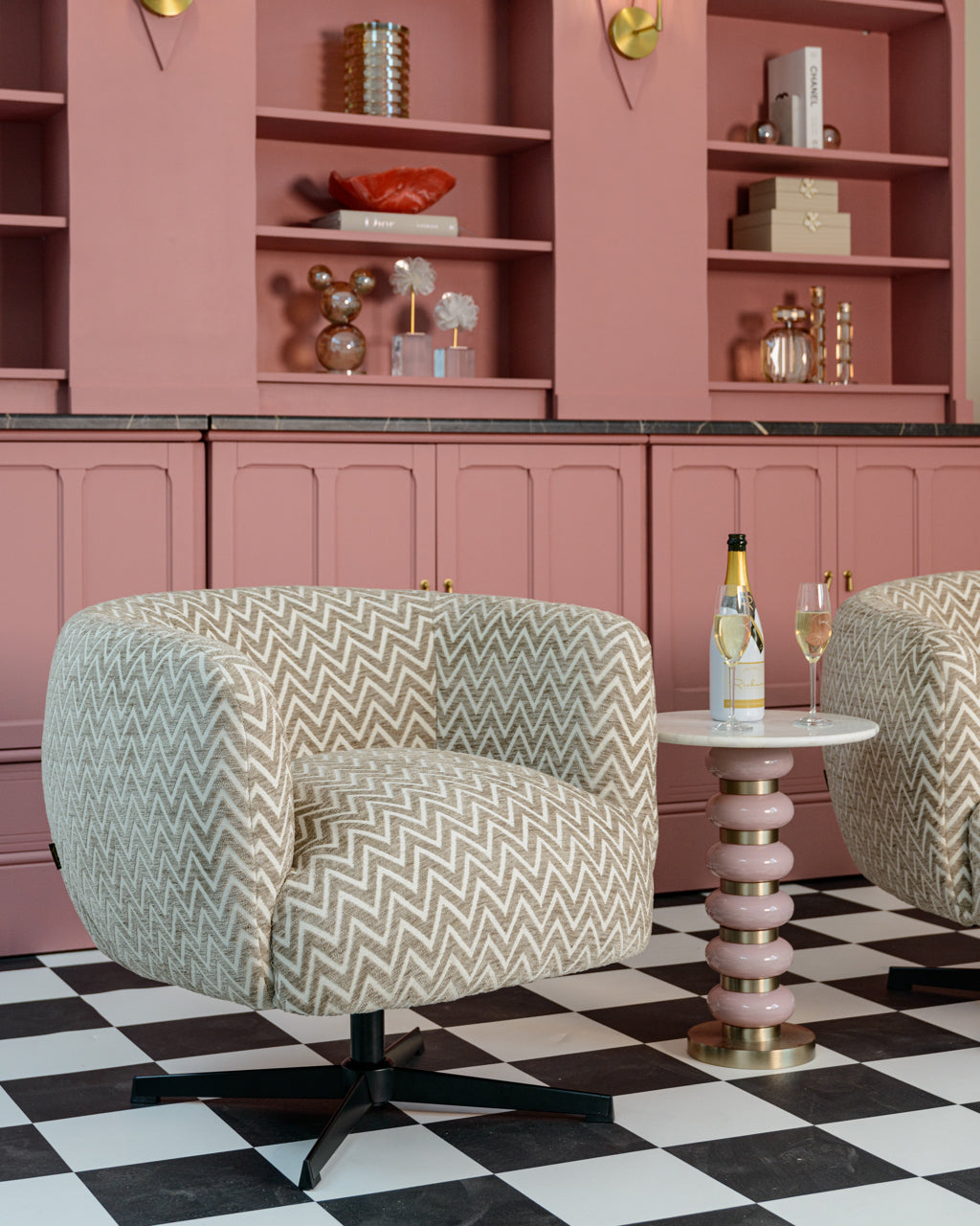 
Poltrona di design «Estelle» - Chevron color sabbia