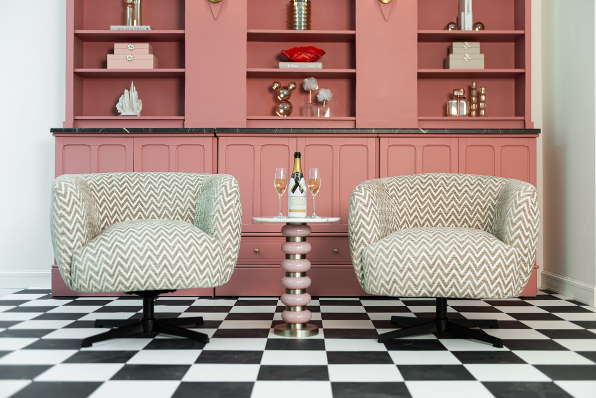 
Poltrona di design «Estelle» - Chevron color sabbia