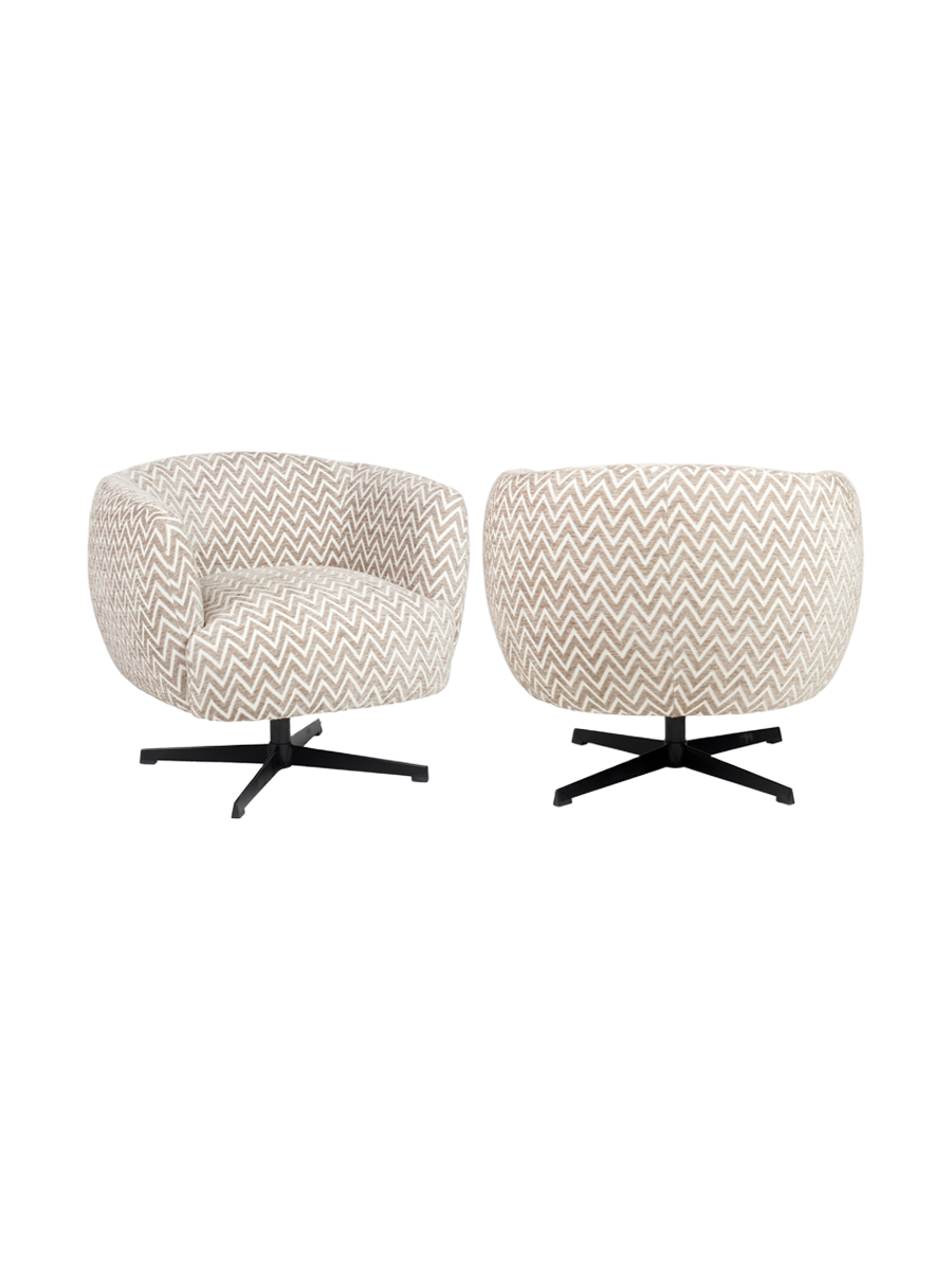 
Poltrona di design «Estelle» - Chevron color sabbia