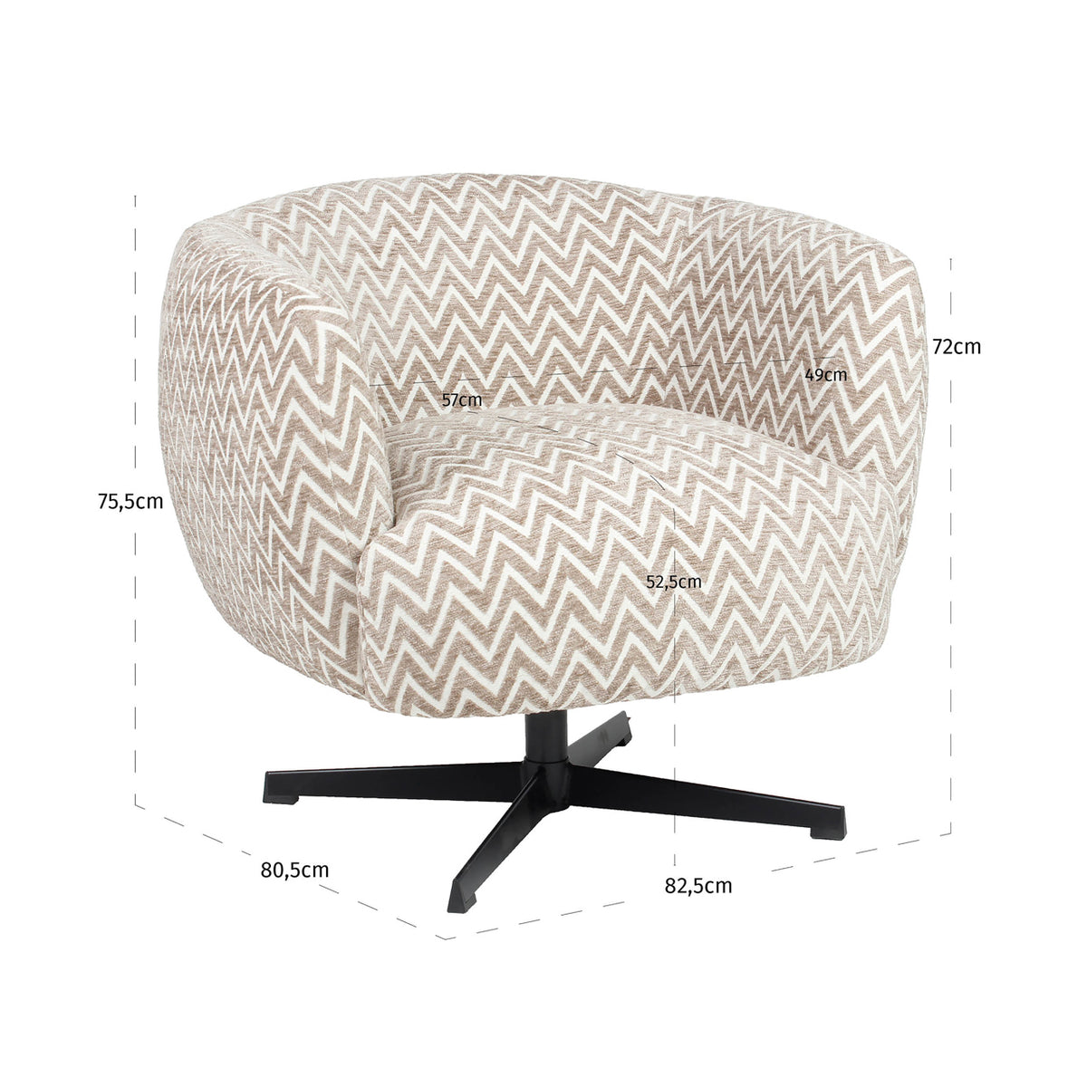 
Poltrona di design «Estelle» - Chevron color sabbia